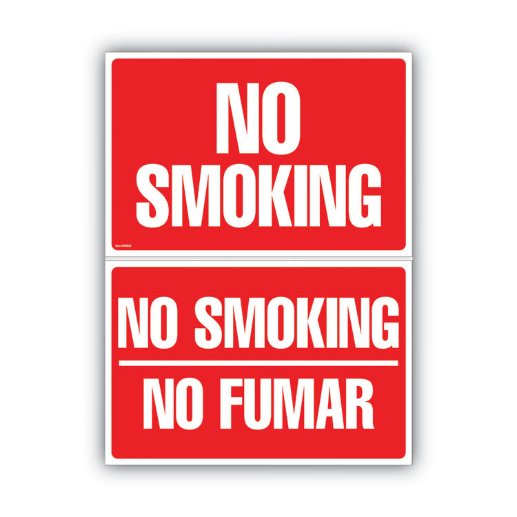 COSCO - Two-Sided Signs, No Smoking/No Fumar, 8 x 12, Red