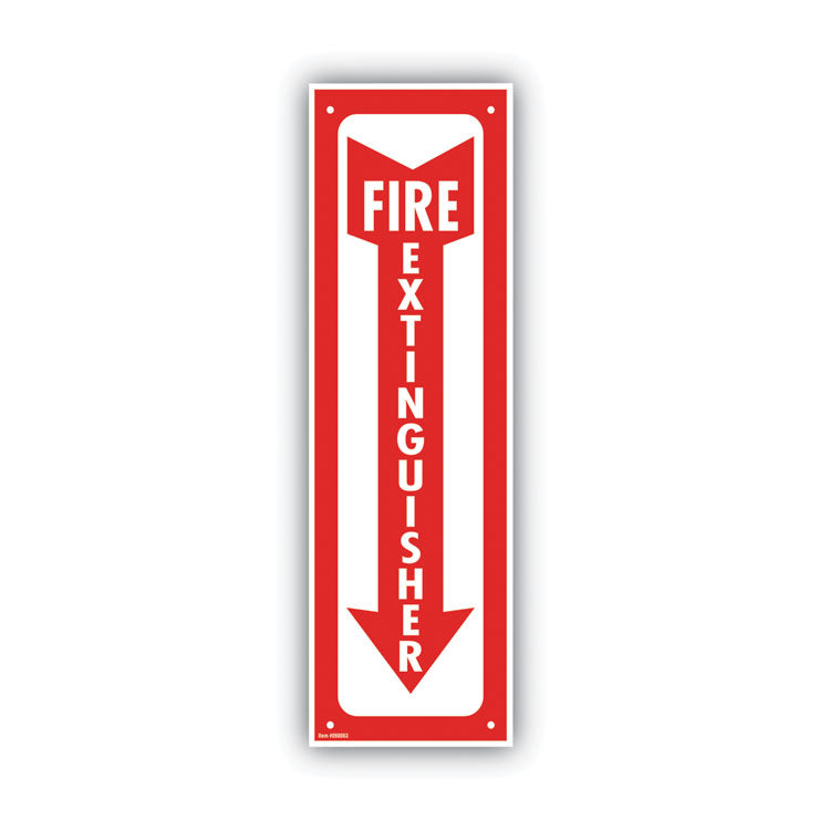 COSCO - Glow-In-The-Dark Safety Sign, Fire Extinguisher, 4 x 13, Red