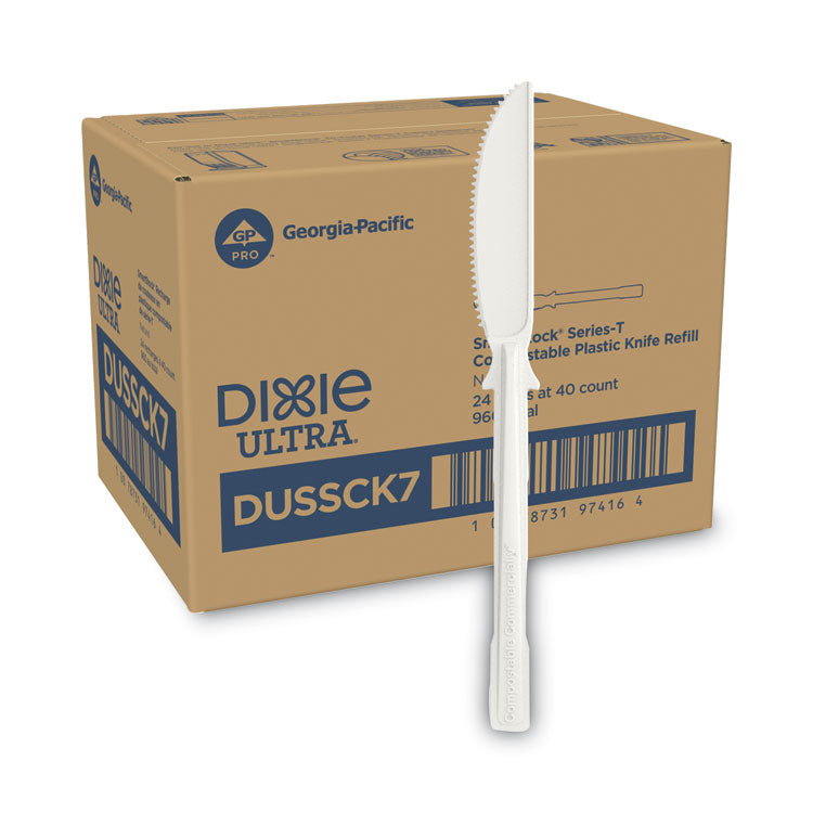 Dixie - SmartStock Tri-Tower Dispensing System Cutlery, Knife, Natural, 40/Pack, 24 Packs/Carton