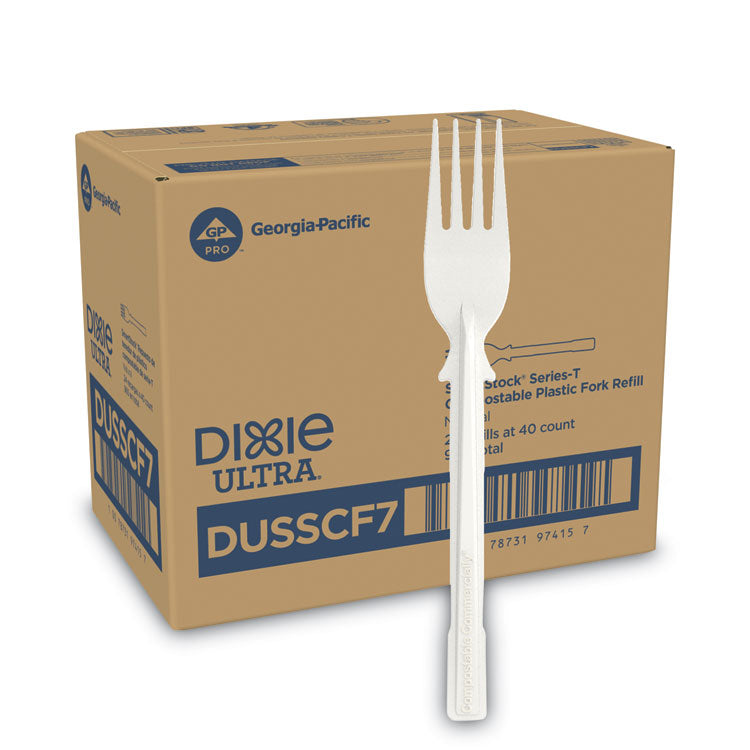 Dixie - SmartStock Tri-Tower Dispensing System Cutlery, Fork, Natural, 40/Pack, 24 Packs/Carton