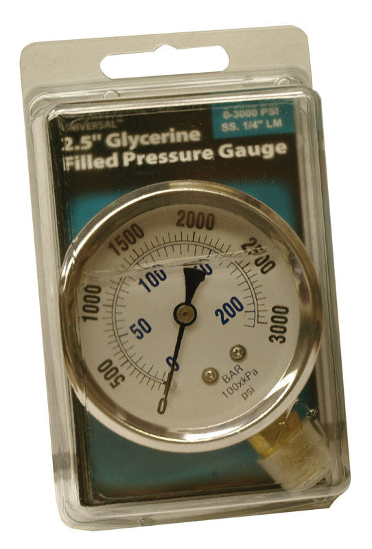 UNIVERSAL - Universal Pressure Gauge 3000 psi