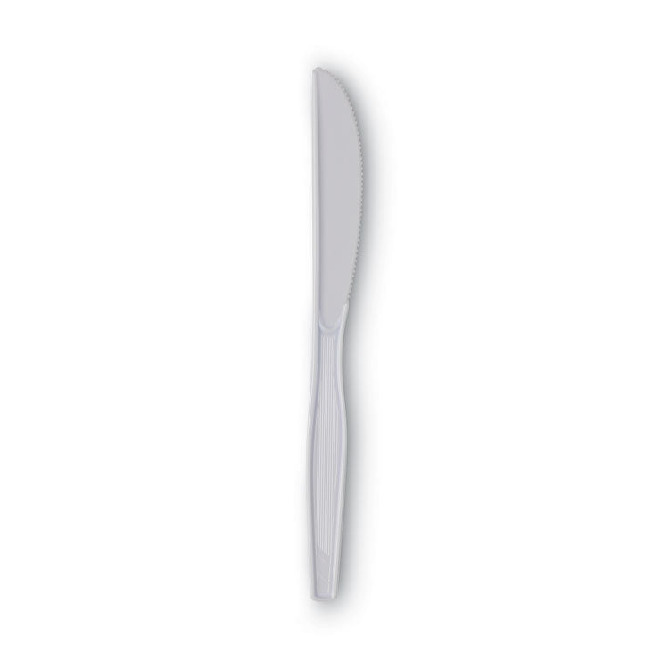 Dixie - Plastic Cutlery, Heavy Mediumweight Knives, White, 1,000/Carton