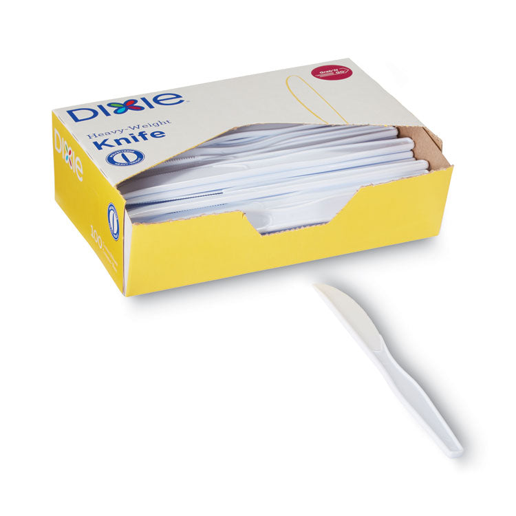 Dixie - Plastic Cutlery, Heavyweight Knives, White, 100/Box