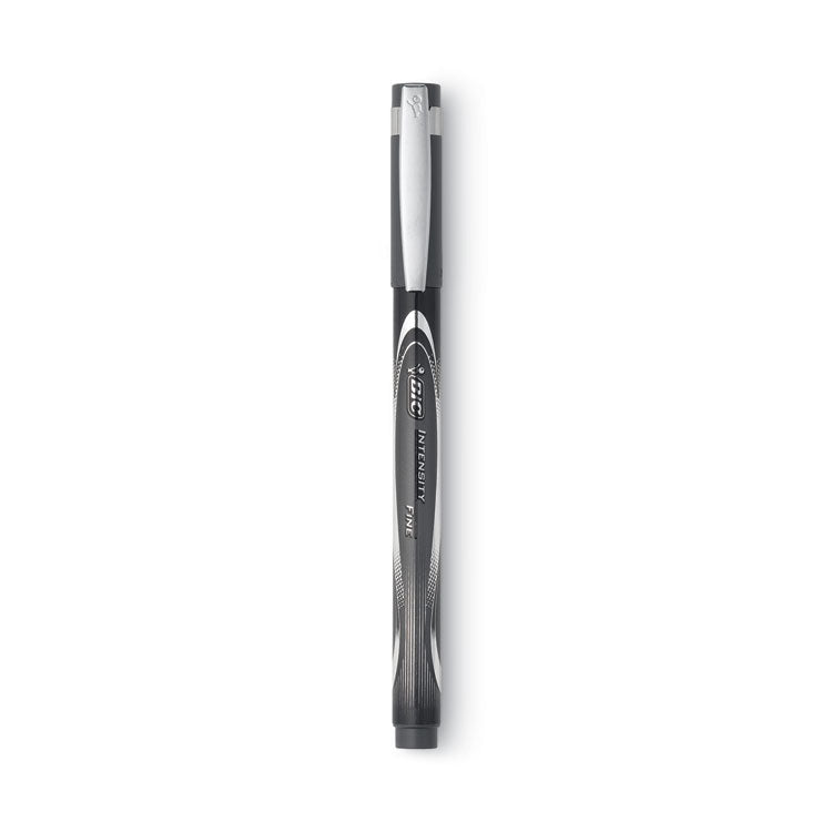 BIC - Intensity Porous Point Pen, Stick, Fine 0.5 mm, Black Ink, Black Barrel, Dozen