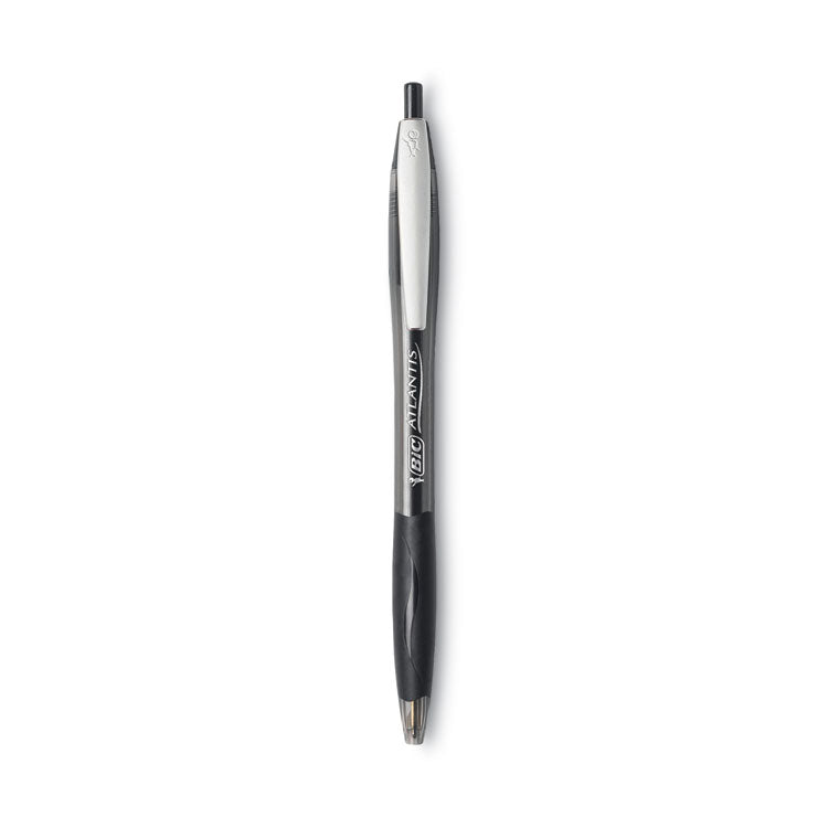 BIC - GLIDE Ballpoint Pen, Retractable, Medium 1 mm, Black Ink, Black Barrel, Dozen