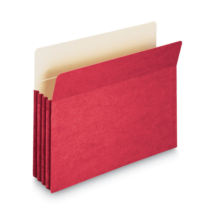 Smead - Colored File Pockets, 3.5" Expansion, Letter Size, Red