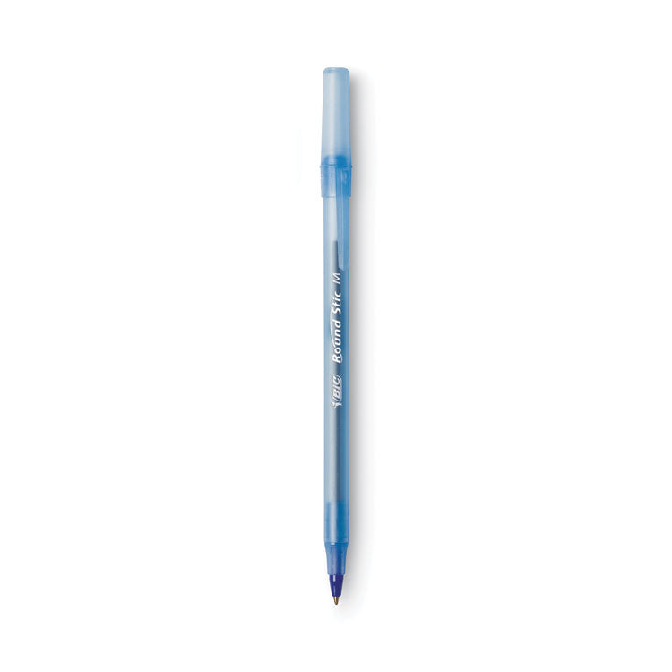 BIC - Round Stic Xtra Life Ballpoint Pen Xtra-Value Pack, Stick, Medium 1.2 mm, Blue Ink, Gray Barrel, 240/Carton