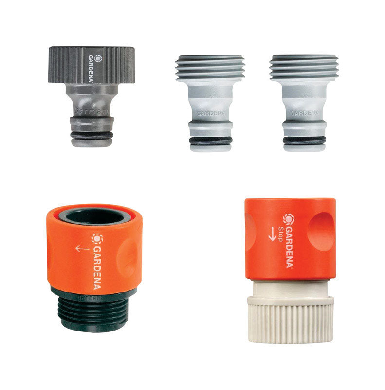 GARDENA - Gardena 1/2 & 5/8 in. Nylon/ABS Threaded Female/Male Quick Connector Hose Set