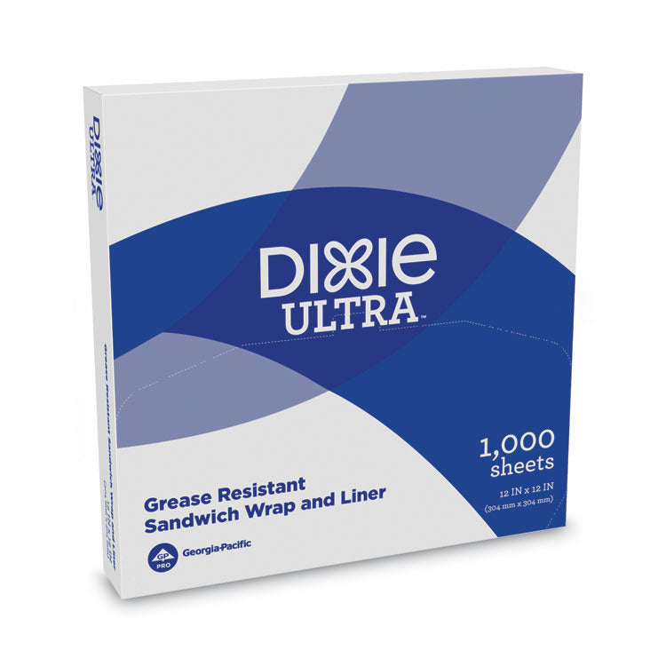 Dixie - All-Purpose Food Wrap, Dry Wax Paper, 12 x 12, White, 1,000/Carton