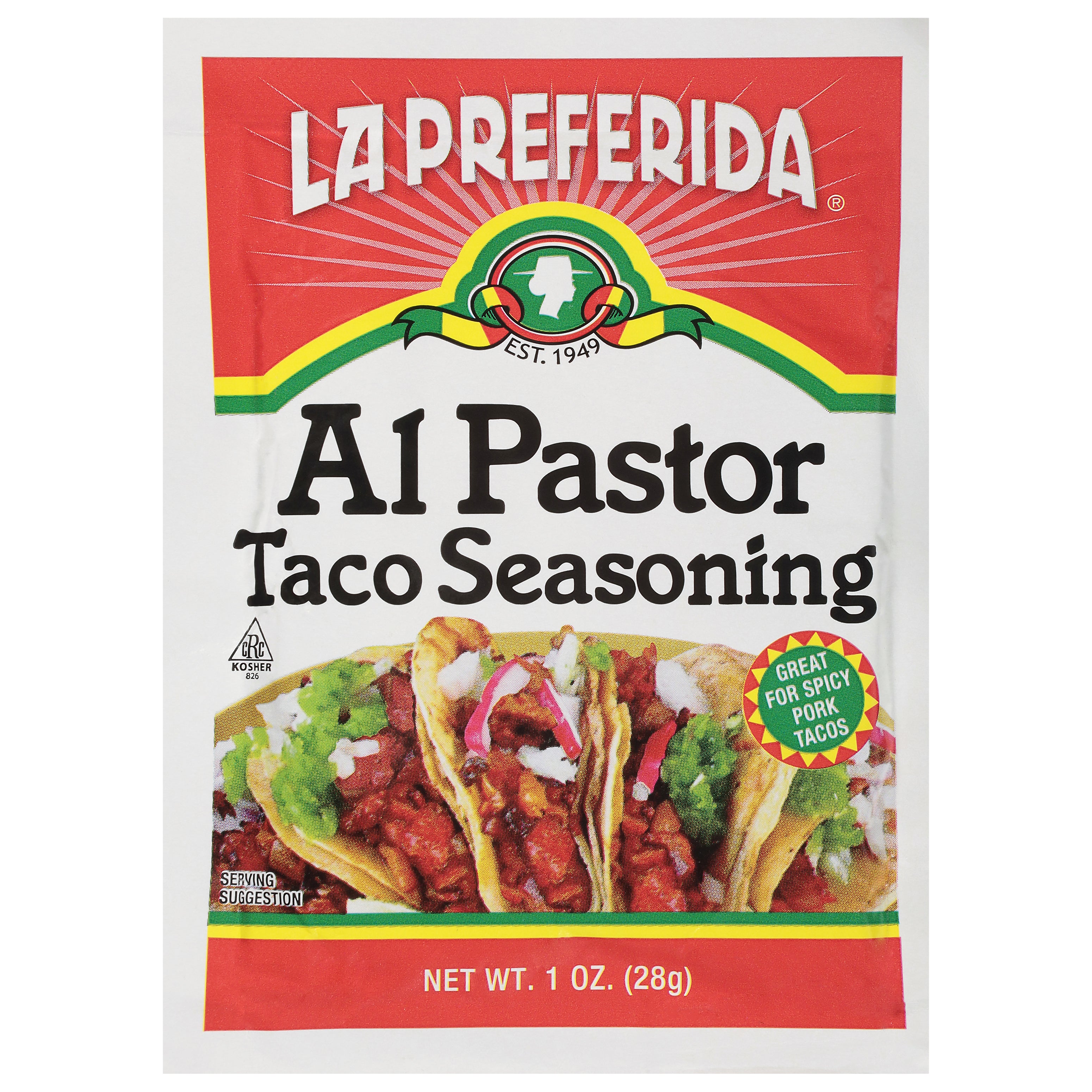 La Preferida Ai Pastor Taco Seasoning 1 oz - Case of 12
