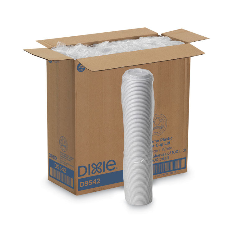 Dixie - Dome Drink-Thru Lids, Fits 10 oz to 16 oz Paper Hot Cups, White, 1,000/Carton