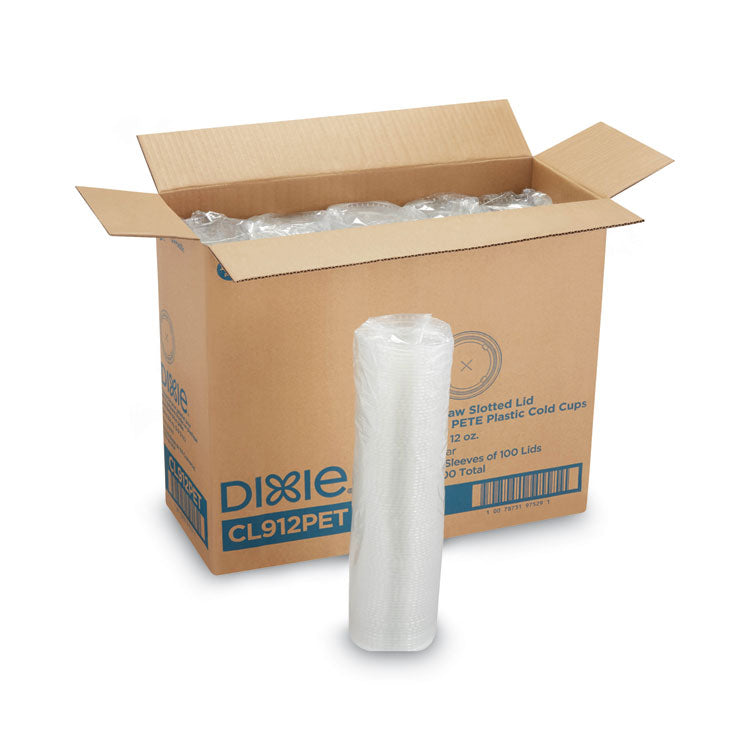 Dixie - Cold Drink Cup Lids, Fits 9 oz to 12 oz Plastic Cold Cups, Clear, 100/Sleeve, 10 Sleeves/Carton