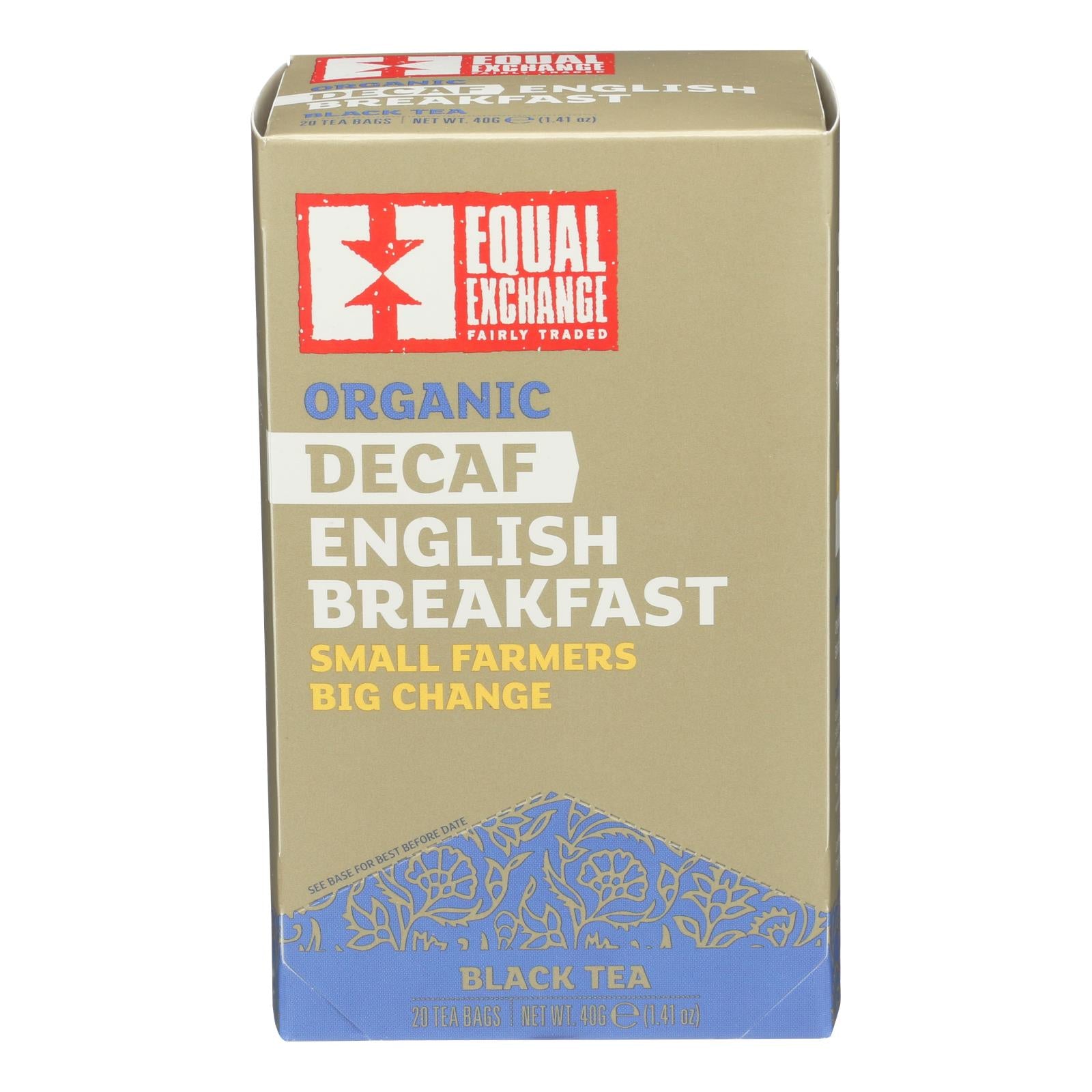 Equal Exchange Organic Decaf Black Tea - English Breakfast - Case Of 6 - 20 Bags