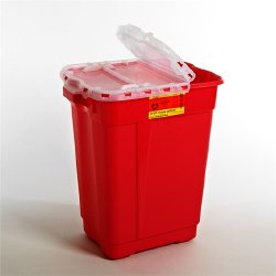 BD - Sharps Container BD™ Red Base 23-1/2 H X 20 W X 14-3/4 D Inch Vertical Entry 17 Gallon [5/CS]