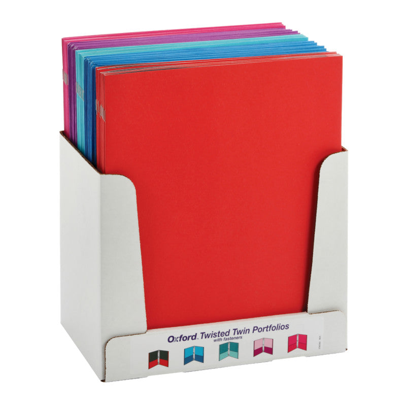 OXFORD - Twisted Twin Pocket Folders with Fasteners, Letter Size, Assorted, Pack of 50