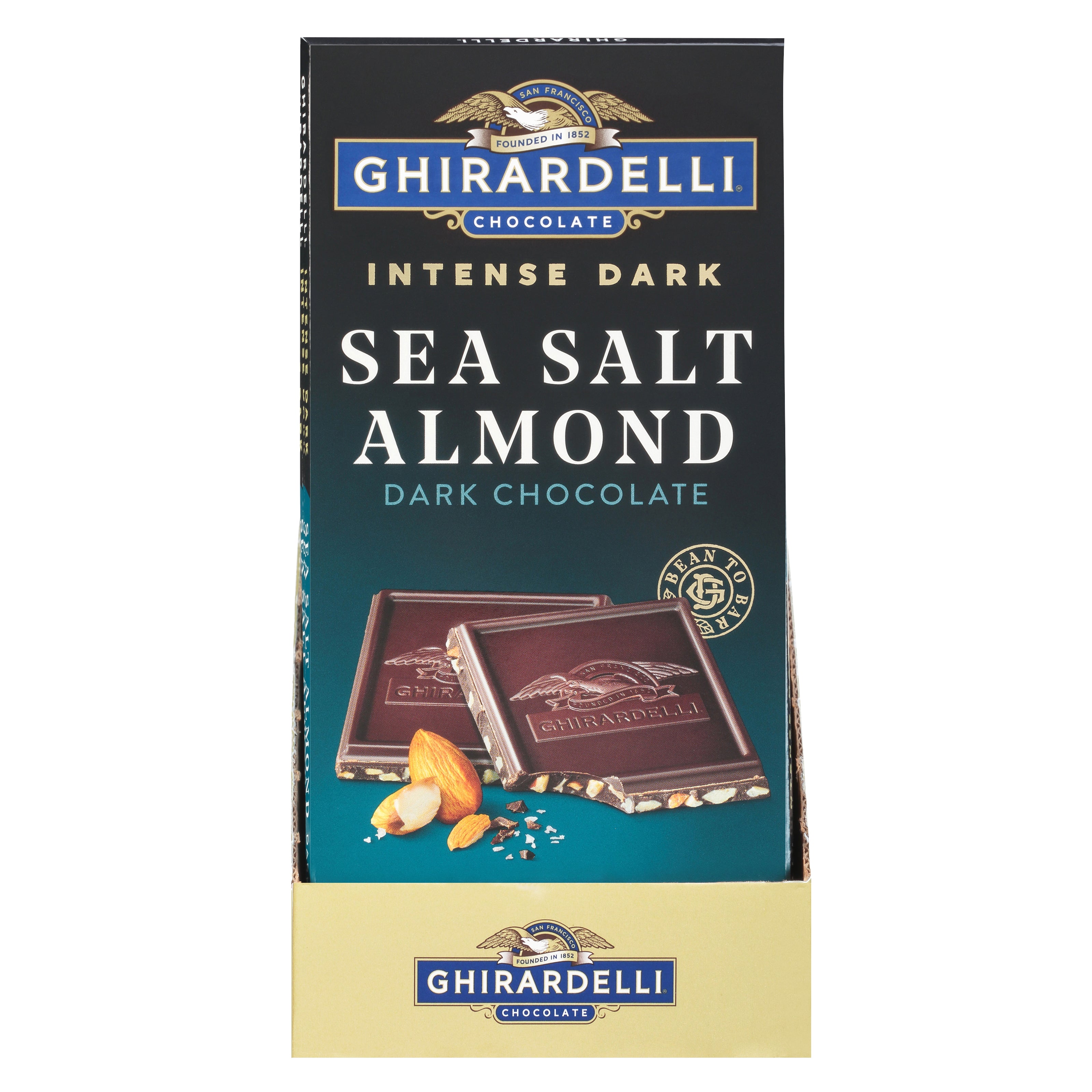 Ghirardelli Intense Dark Sea Salt Almond Chocolate 1 ea - Case of 12