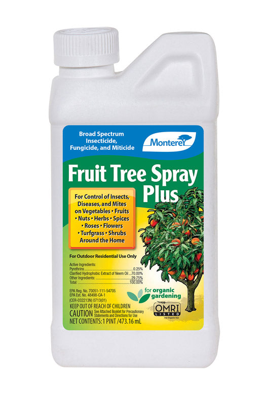 MONTEREY - Monterey Fruit Tree Spray Plus Organic Insect Killer Liquid Concentrate 1 pt