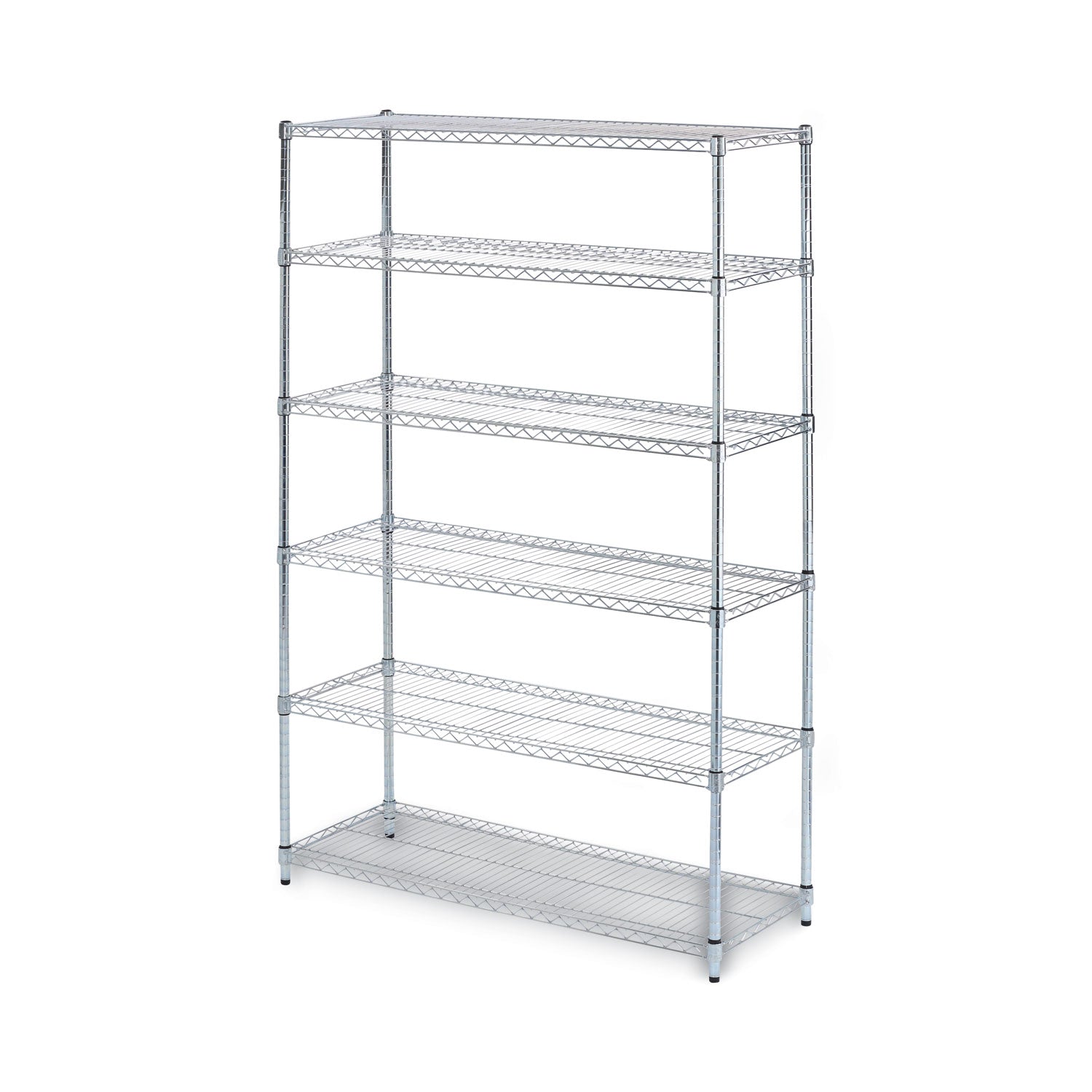 Nsf Certified 6-Shelf Wire Shelving Kit, 48w X 18d X 72h, Silver