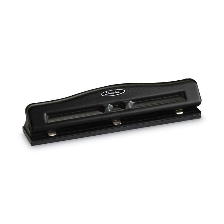 Swingline - 11-Sheet Commercial Adjustable Desktop Two- to Three-Hole Punch, 9/32" Holes, Black