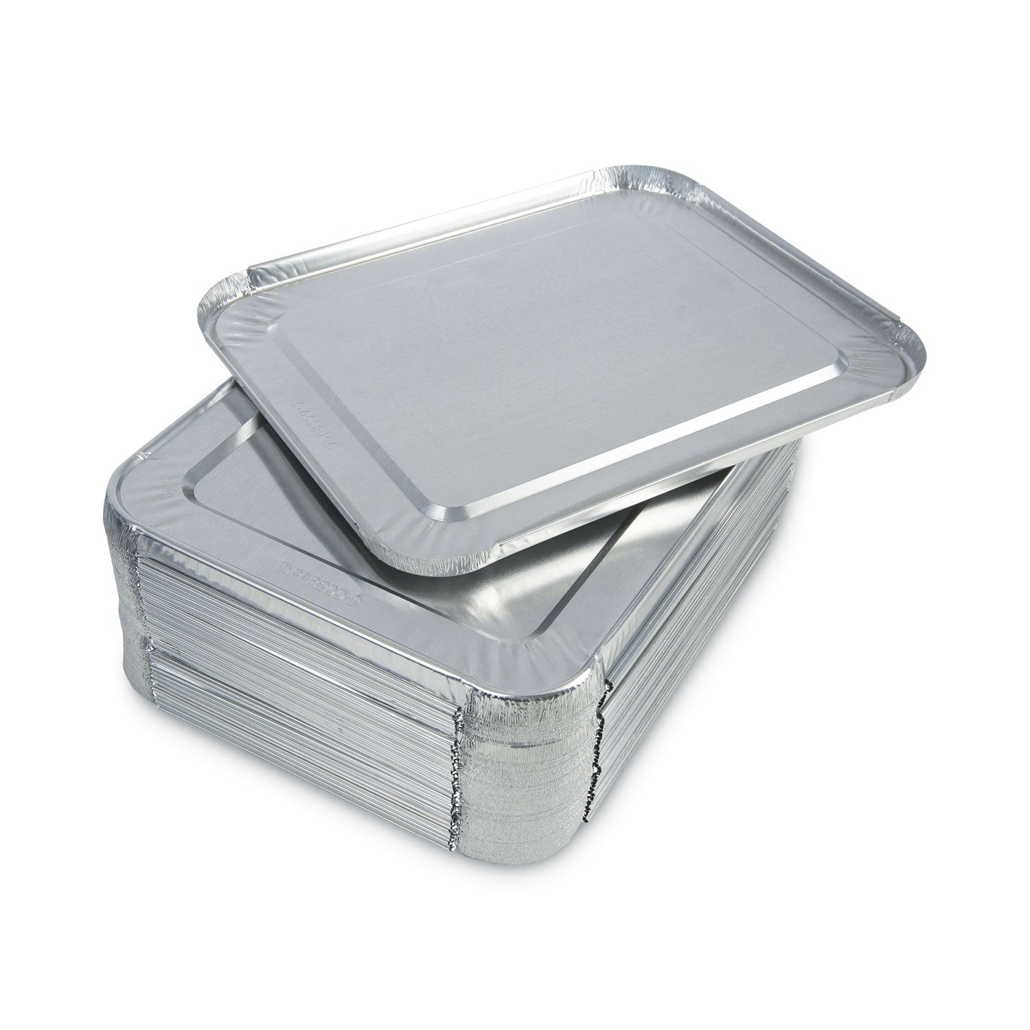 Aluminum Steam Table Pan Lids, Fits Half-Size Deep Pan, 290 Gauge, 0.63" Deep, 10.5 x 12.81, 100/Carton