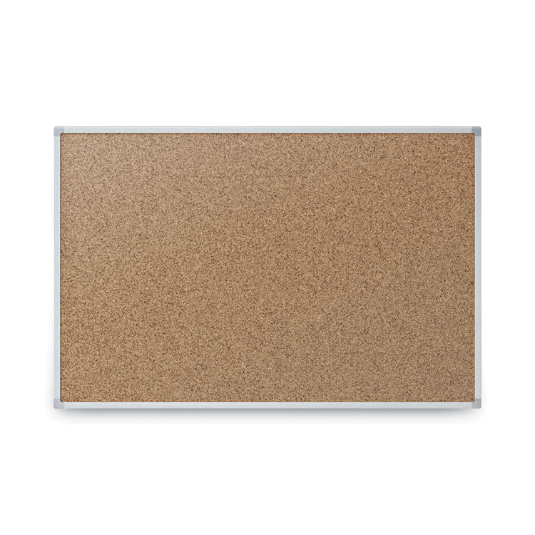 Mead - Economy Cork Board with Aluminum Frame, 24 x 18, Tan Surface, Silver Aluminum Frame