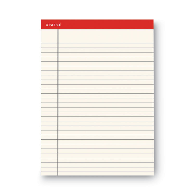 Universal - Colored Perforated Ruled Writing Pads, Letter Size Pad (8.5 x 11.75), Wide/Legal Rule, 50 Ivory 8.5 x 11 Sheets, Dozen