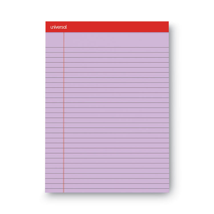 Universal - Colored Perforated Ruled Writing Pads, Wide/Legal Rule, 50 Orchid 8.5 x 11 Sheets, Dozen