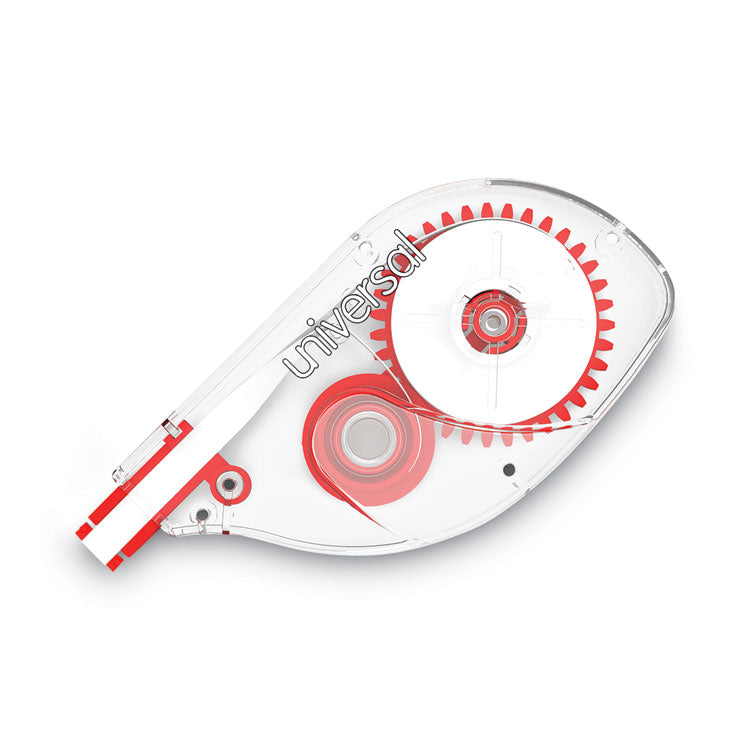 Universal - Side-Application Correction Tape, Transparent Red Applicator, 0.2" x 393", 6/Pack