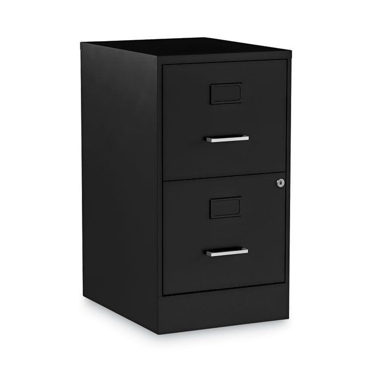 Alera - Soho Vertical File Cabinet, 2 Drawers: File/File, Letter, Black, 14" x 18" x 24.1"