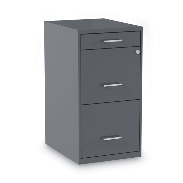 Alera - Soho Vertical File Cabinet, 3 Drawers: Pencil/File/File, Letter, Charcoal, 14" x 18" x 26.9"