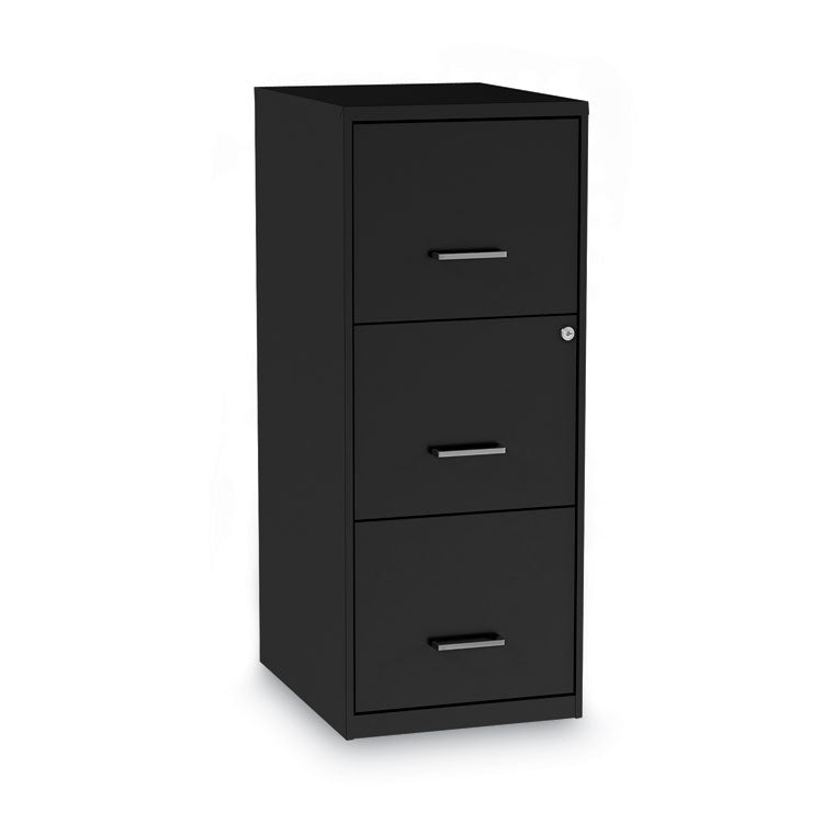 Alera - Soho Vertical File Cabinet, 3 Drawers: File/File/File, Letter, Black, 14" x 18" x 34.9"