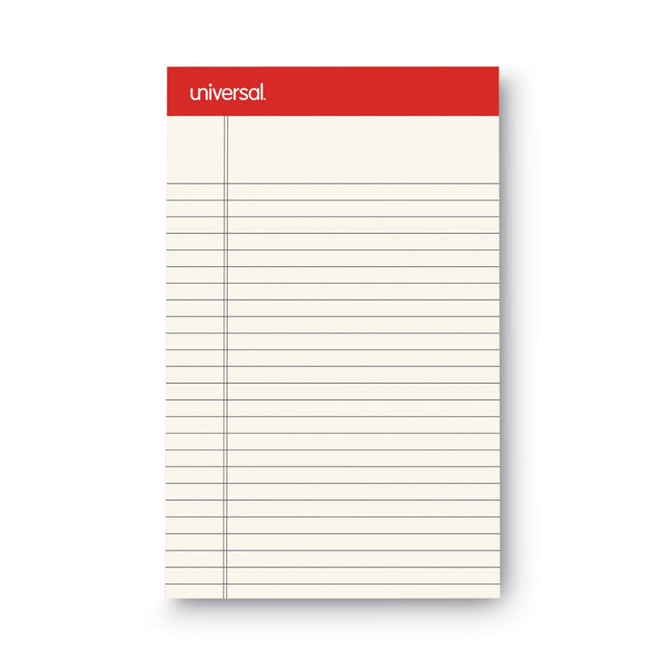 Universal - Colored Perforated Ruled Writing Pads, Narrow Rule, 50 Ivory 5 x 8 Sheets, Dozen