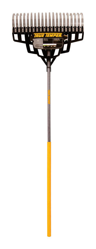 TRUE TEMPER - True Temper 65.25 in. 20 Tine Steel Lawn Rake Wood Handle