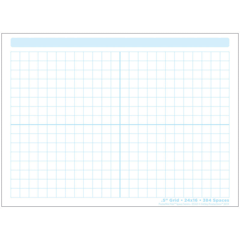 Smart Poly® Single Sided PosterMat Pals® Space Savers, 1/2" Grid Blocks, 468 Blocks, 13" x 9.5"