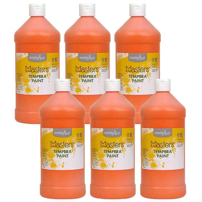 HANDY ART - Little Masters® Tempera Paint, Orange, 32 oz., Pack of 6