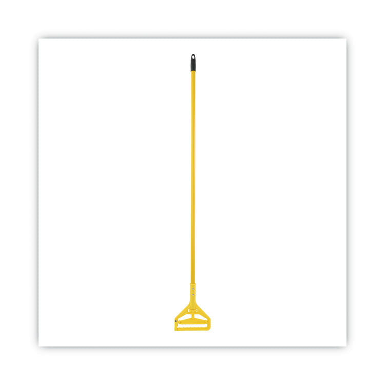 Boardwalk - Quick Change Side-Latch Plastic Mop Head Handle, 60" Aluminum Handle, Yellow