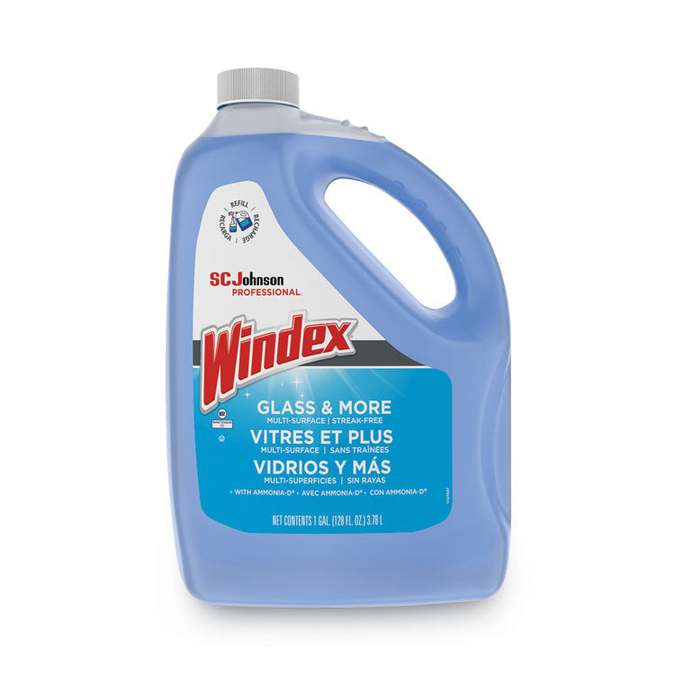 Windex - Glass Cleaner with Ammonia-D, 1 gal Bottle, 4/Carton