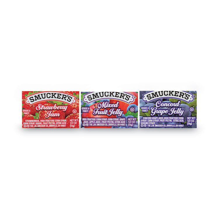 Smucker's - Smucker's Jam Assortment, Single Serving Packs, 0.5 oz, 200/Carton