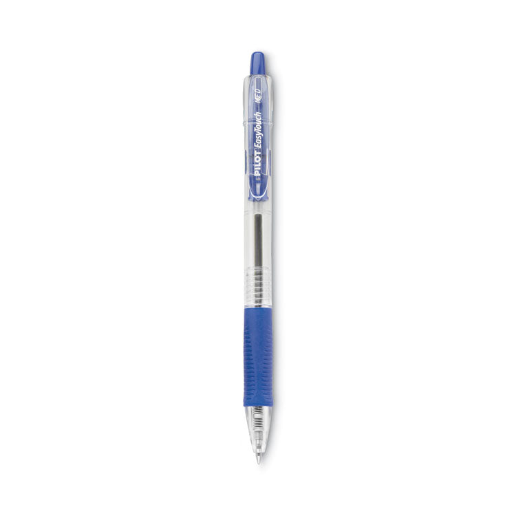 Pilot - EasyTouch Ballpoint Pen, Retractable, Medium 1 mm, Blue Ink, Clear Barrel, Dozen