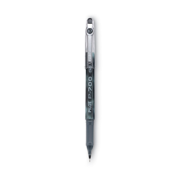 Pilot - Precise P-700 Gel Pen, Stick, Fine 0.7 mm, Black Ink, Black Barrel, Dozen