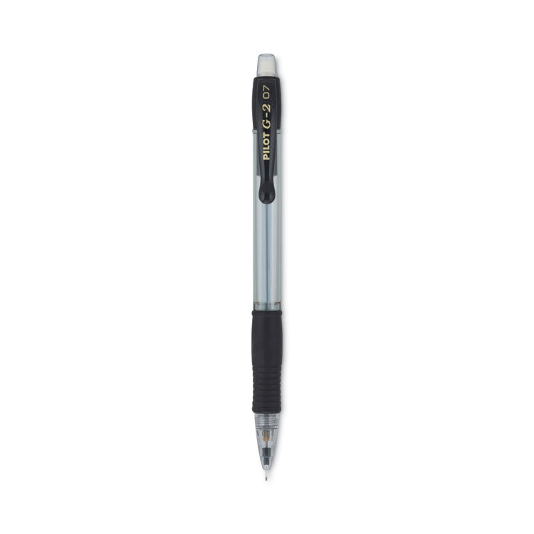 Pilot - G2 Mechanical Pencil, 0.7 mm, HB (#2.5), Black Lead, Clear/Black Accents Barrel, Dozen