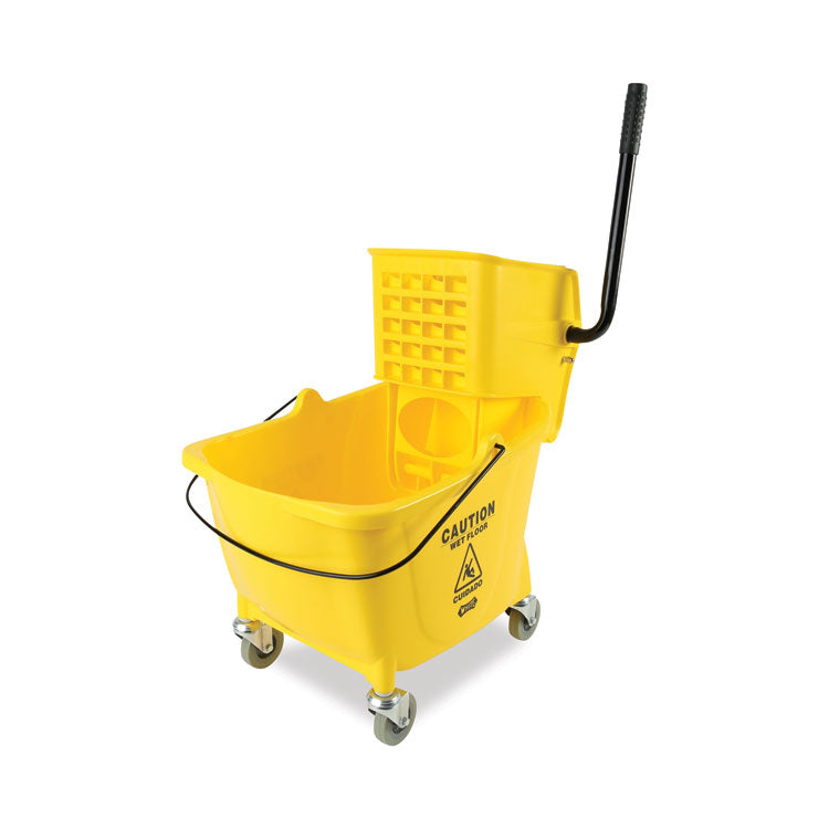 Boardwalk - Pro-Pac Side-Squeeze Wringer/Bucket Combo, 8.75 gal, Yellow/Silver