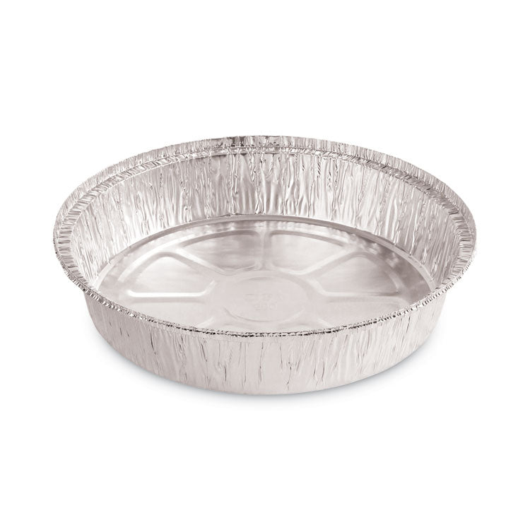 Boardwalk - Round Aluminum To-Go Containers, 48 oz, 9" Diameter x 1.66"h, Silver, 500/Carton