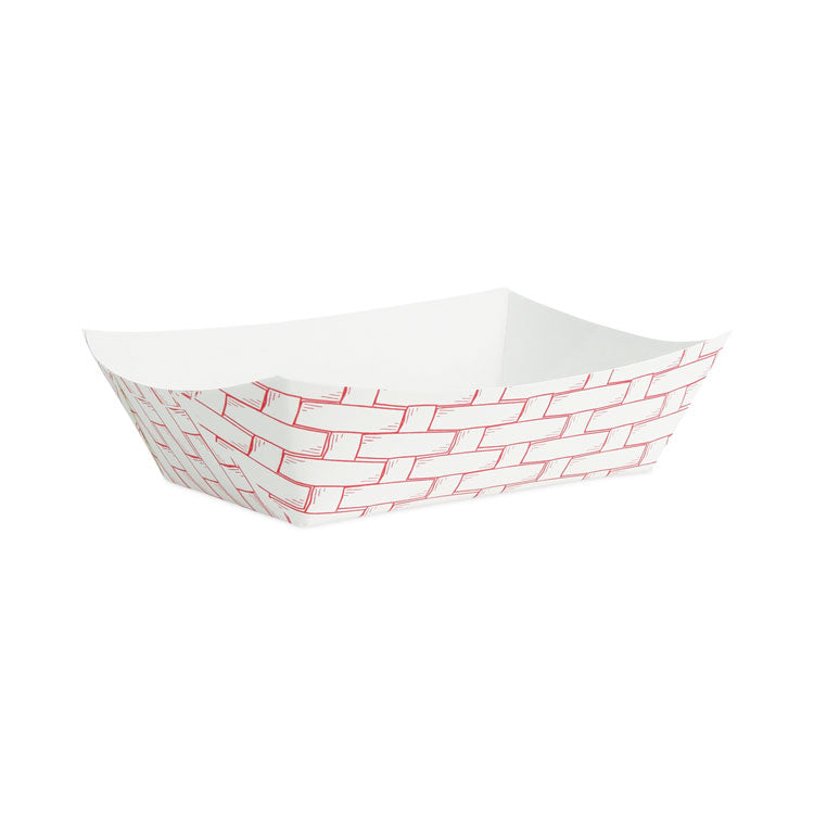 Boardwalk - Paper Food Baskets, 2.5 lb Capacity, Red/White, 500/Carton