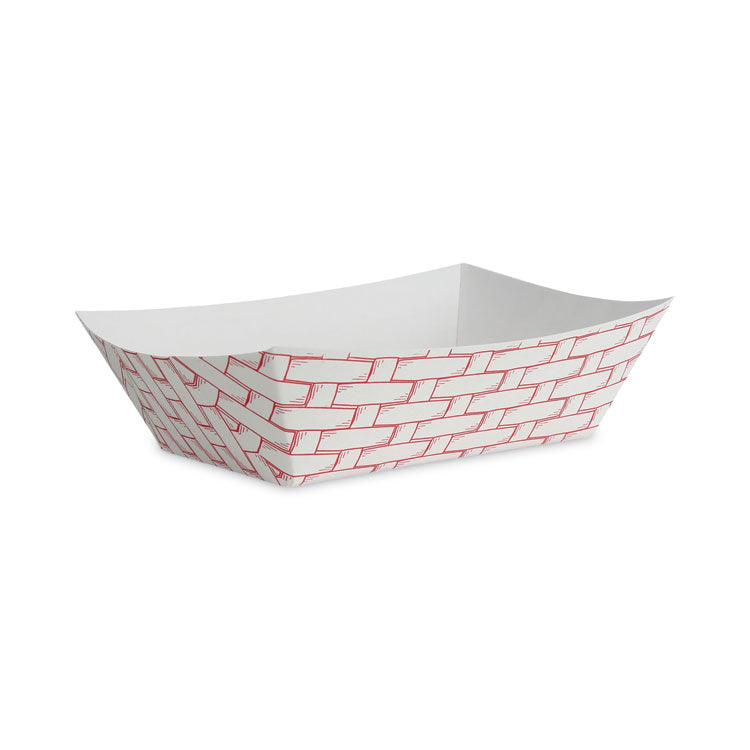 Boardwalk - Paper Food Baskets, 3 lb Capacity, Red/White, 500/Carton