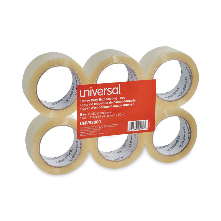 Universal - Heavy-Duty Box Sealing Tape, 3" Core, 1.88" x 54.6 yds, Clear, 6/Box