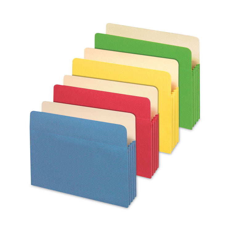 Universal - Redrope Expanding File Pockets, 3.5" Expansion, Letter Size, Assorted Colors, 5/Box