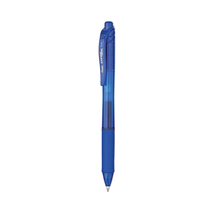 Pentel - EnerGel-X Gel Pen, Retractable, Medium 0.7 mm, Blue Ink, Blue Barrel, Dozen