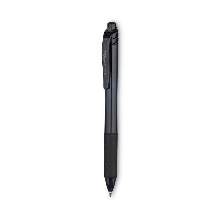 Pentel - EnerGel-X Gel Pen, Retractable, Bold 1 mm, Black Ink, Smoke Barrel, Dozen