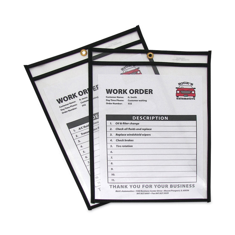 C-Line - Shop Ticket Holders, Stitched, Both Sides Clear, 75 Sheets, 9 x 12, 25/Box